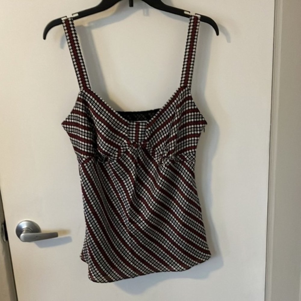 𝅺WOMAN’S 12 |Tank |Polka Dot |Polyester |Red/Black/White |Fully Lined Preloved